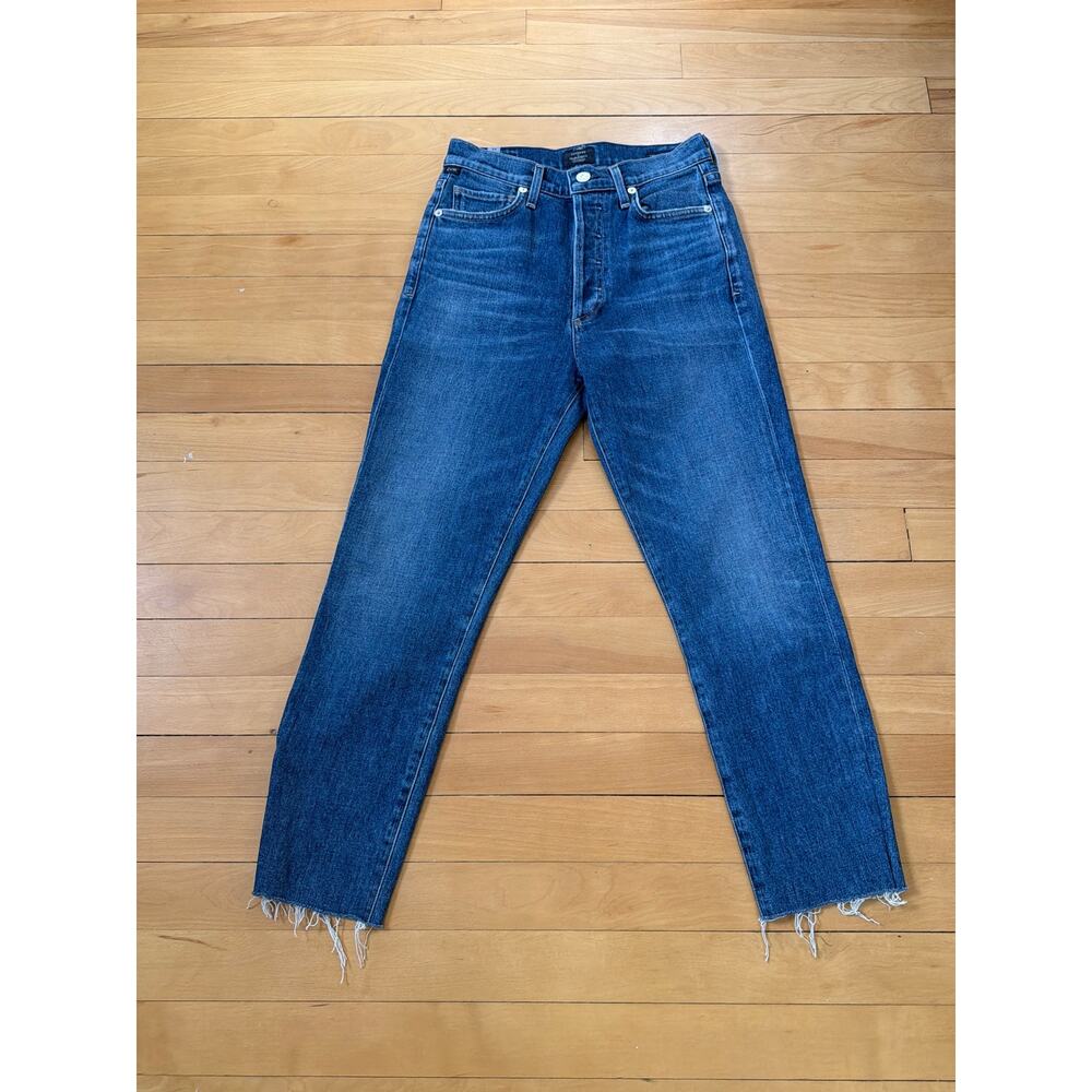 Citizens of Humanity Size 24 High Rise Dark Wash Distressed Hem Jeans